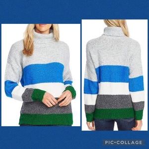 NWT Vince Camuto Vivid Hues ColorBlock Turtleneck Sweater